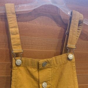 yellow pacsun corduroy overall dress